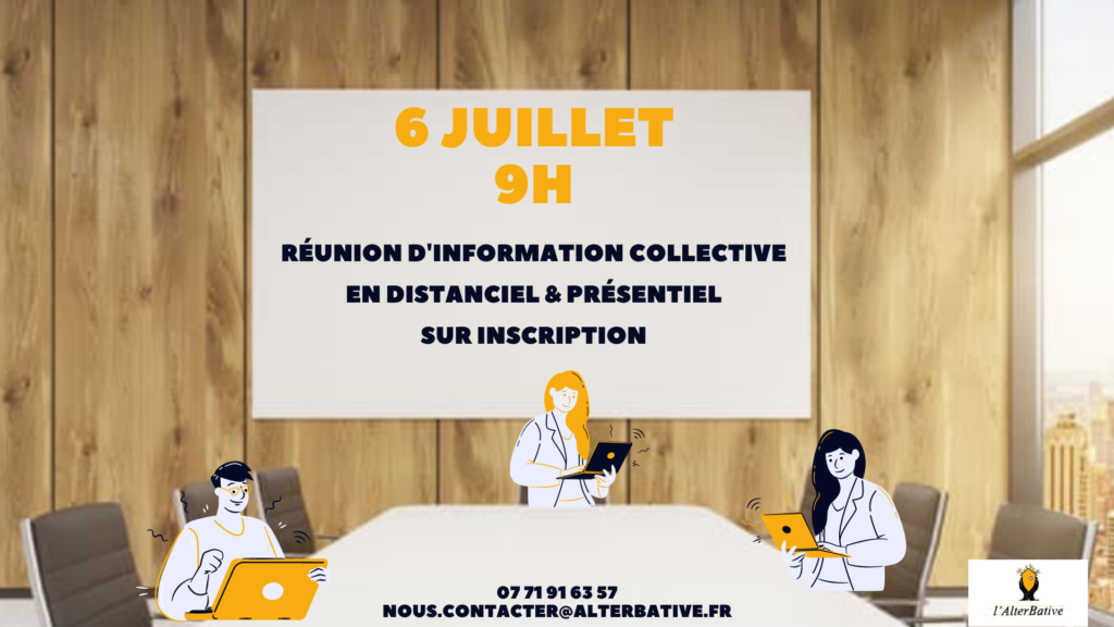 Réunion d'information collective à Poitiers en visio & en présentiel @ 12 rue Eugène Chevreul 86000 Poitiers